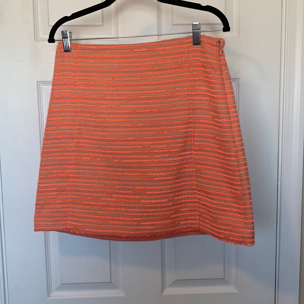 LOFT bright coral skirt. Side zip, hits above the knee. Size 6